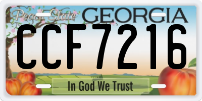 GA license plate CCF7216