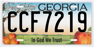 GA license plate CCF7219