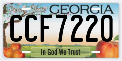 GA license plate CCF7220