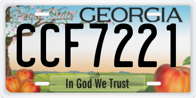 GA license plate CCF7221