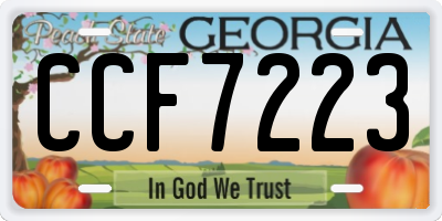 GA license plate CCF7223