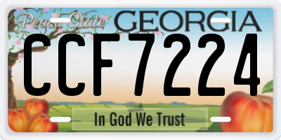 GA license plate CCF7224