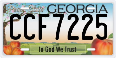 GA license plate CCF7225