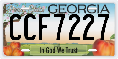 GA license plate CCF7227