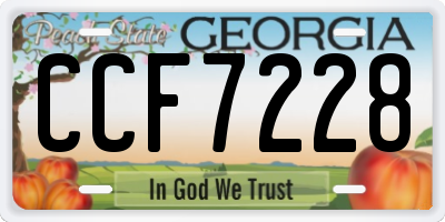 GA license plate CCF7228