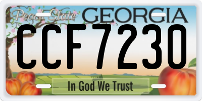 GA license plate CCF7230