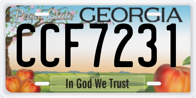 GA license plate CCF7231