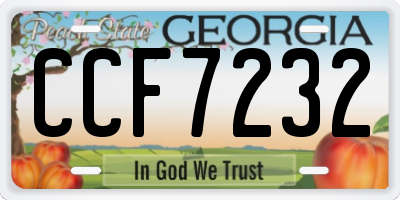 GA license plate CCF7232