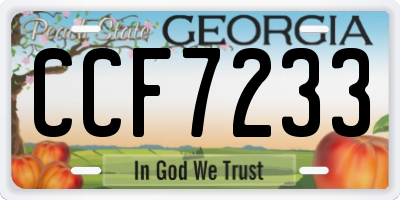 GA license plate CCF7233