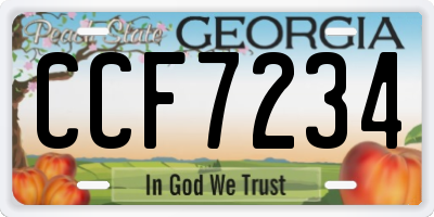 GA license plate CCF7234