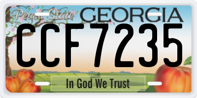 GA license plate CCF7235