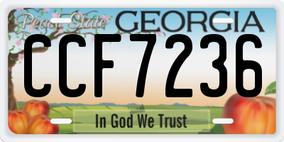 GA license plate CCF7236