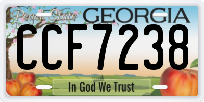 GA license plate CCF7238