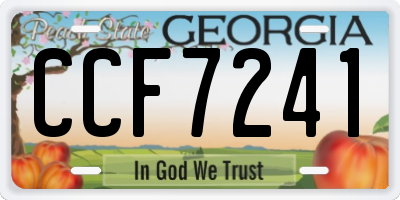 GA license plate CCF7241