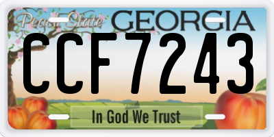 GA license plate CCF7243