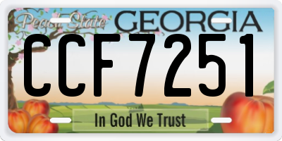 GA license plate CCF7251