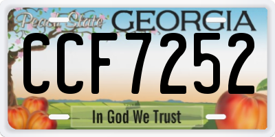GA license plate CCF7252