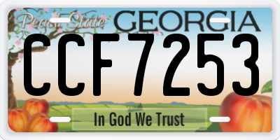 GA license plate CCF7253