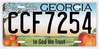GA license plate CCF7254