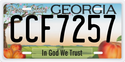 GA license plate CCF7257