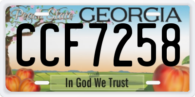 GA license plate CCF7258