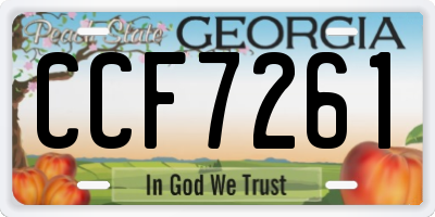 GA license plate CCF7261