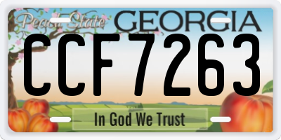 GA license plate CCF7263