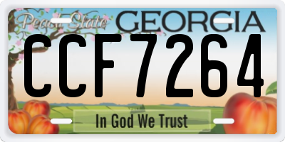GA license plate CCF7264