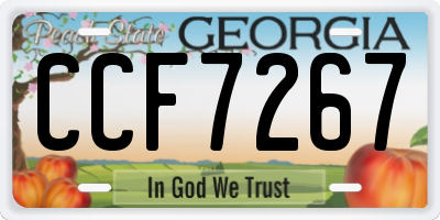 GA license plate CCF7267