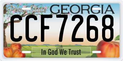 GA license plate CCF7268