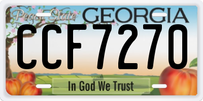 GA license plate CCF7270