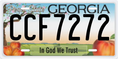 GA license plate CCF7272