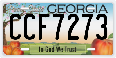 GA license plate CCF7273