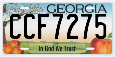 GA license plate CCF7275