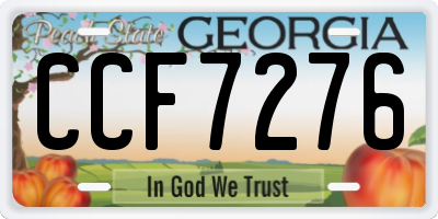 GA license plate CCF7276