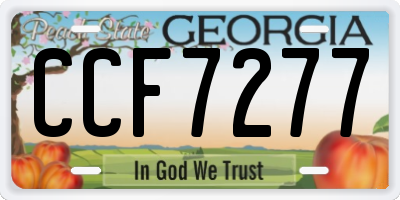 GA license plate CCF7277