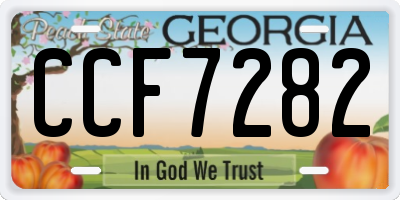 GA license plate CCF7282