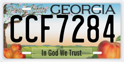 GA license plate CCF7284
