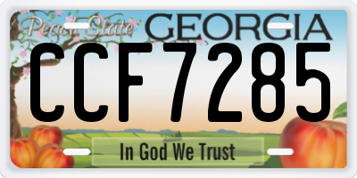 GA license plate CCF7285