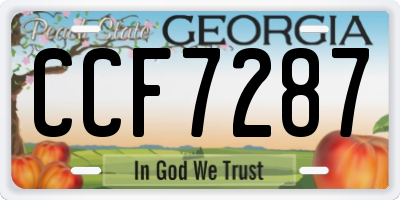 GA license plate CCF7287