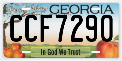 GA license plate CCF7290
