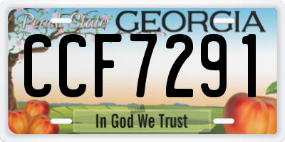 GA license plate CCF7291