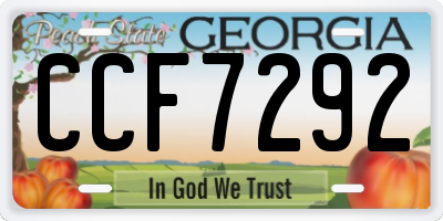 GA license plate CCF7292