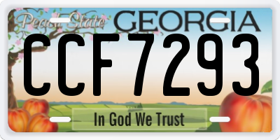 GA license plate CCF7293