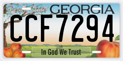 GA license plate CCF7294