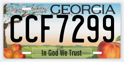 GA license plate CCF7299