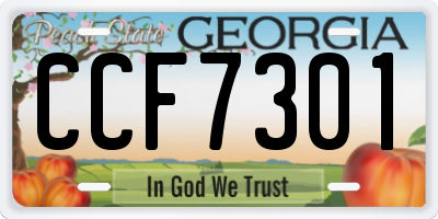 GA license plate CCF7301