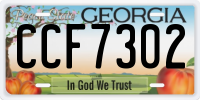 GA license plate CCF7302