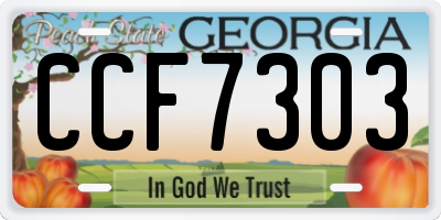 GA license plate CCF7303