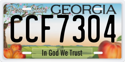 GA license plate CCF7304